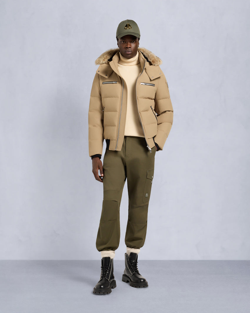 CLOUD SHEARLING TRIM BOMBER JACKET-ESPRESSO/BLACK